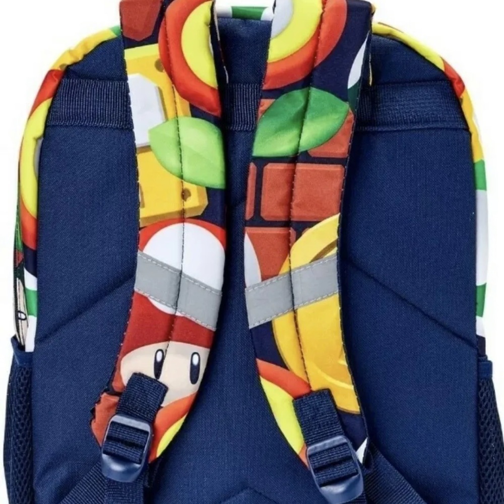 Super‎ Mario 17” Backpack With Laptop Sleeve Book Bag New Design Nintendo - Picture 2 of 4
